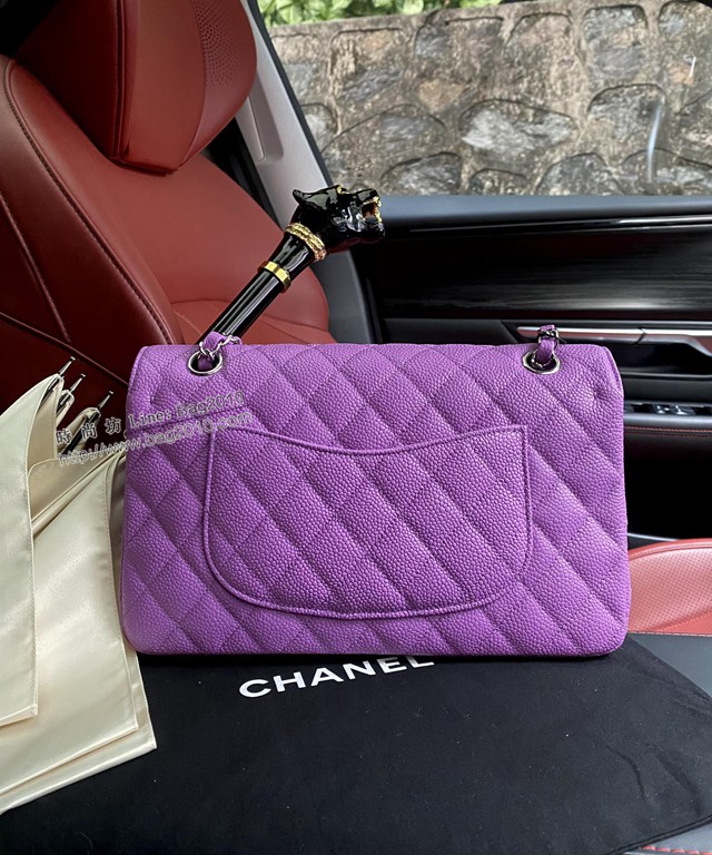 Chanel專櫃新款cf女包 1112 香奈兒經典紫色原廠進口羊皮鋼印晶片版本鏈條包 djc4779